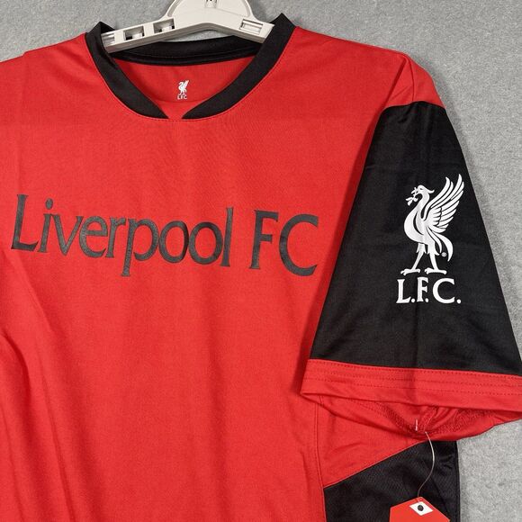 Liverpool FC Jersey Mens Large Red Black Official Licensed Fan Based LFC EPL - Picture 6 of 8
